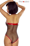 Eleganter Netzbody mit Halsband und Strümpfen | Provocative