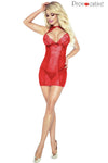 Chemise mit verstellbaren Trägern und T-String | Provocative