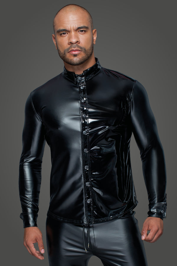 Power Wetlook Herren Hemd H064 - Schwarz | Noir Handmade_115081.jpg