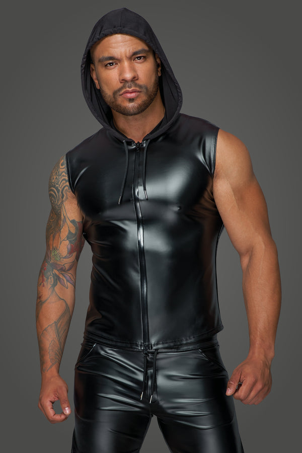 Power Wetlook Kapuzen Shirt H062 - Schwarz | Noir Handmade_115076.jpg