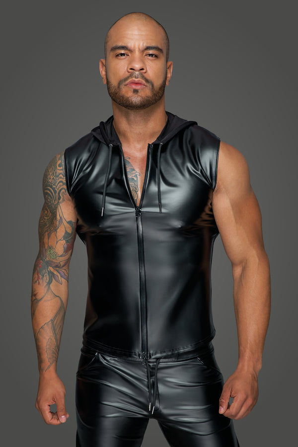 Power Wetlook Kapuzen Shirt H062 - Schwarz | Noir Handmade_115078.jpg