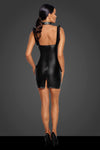 Powerwetlook-Kleid mit Tüll-Einsatz F257 - Schwarz | Noir Handmade_115194.jpg