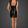 Sexy Powerwetlook-Minikleid mit Tüll-Details F257 | Noir Handmade