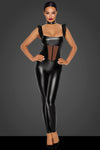 Powerwetlook Overall mit Tüll Einsätzen F256 - Schwarz | Noir Handmade_115192.jpg