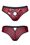 Slip mit Vinyl-Einsatz und Öffnung - SR-Zebra | Regnes Fetish Planet