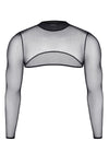 Transparentes Crop-Top aus Tüll mit offener Rückenpartie | Regnes Fetish Planet