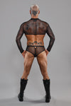 Netz-Slip ouvert REGaspar001 mit Vinyl-Einsatz | Regnes Fetish Planet