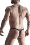 Dehnbarer Wetlook-String mit seitlichen Metall-Clips | Regnes Fetish Planet