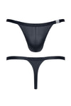 Dehnbarer Wetlook-String mit seitlichen Metall-Clips | Regnes Fetish Planet