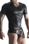 Transparenter Wetlook T-Shirt mit öffenbarem Brustbereich | Regnes Fetish Planet