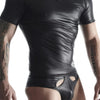 Transparenter Wetlook T-Shirt mit öffenbarem Brustbereich | Regnes Fetish Planet