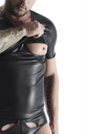 Transparenter Wetlook T-Shirt mit öffenbarem Brustbereich | Regnes Fetish Planet