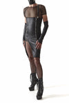 Wetlook-Kleid mit Reißverschlüssen und abnehmbaren Hosenträgern | Regnes Fetish Planet