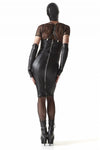 Wetlook-Kleid mit Reißverschlüssen und abnehmbaren Hosenträgern | Regnes Fetish Planet