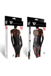 Wetlook-Kleid mit Reißverschlüssen und abnehmbaren Hosenträgern | Regnes Fetish Planet