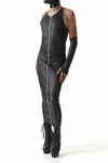 Langes Wetlook-Kleid mit Reißverschlüssen und Metallringen | Regnes Fetish Planet
