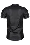 Herren Wetlook Hemd mit Stehkragen und Metallknöpfen | Regnes Fetish Planet