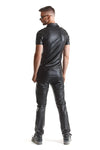 Herren Wetlook Hemd mit Stehkragen und Metallknöpfen | Regnes Fetish Planet