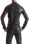 Extravagante Mesh-Jacke mit Wetlook-Elementen und vertikalen Linien | Regnes Fetish Planet
