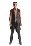 Herren Wetlook Frack Weste Slim-Fit mit Dreieckelementen | Regnes Fetish Planet