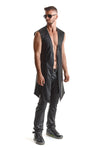 Herren Wetlook Frack Weste Slim-Fit mit Dreieckelementen | Regnes Fetish Planet