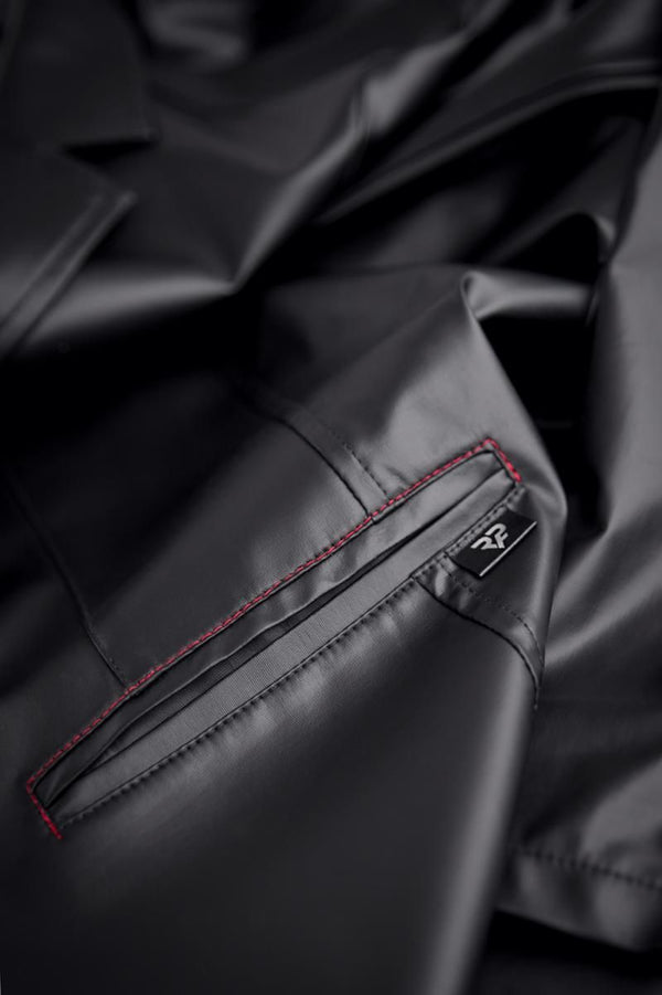 Herren Wetlook Frack Weste Slim-Fit mit Dreieckelementen | Regnes Fetish Planet