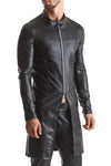 Eleganter Herren Wetlook Mantel mit diagonalen Nähten | Regnes Fetish Planet
