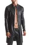 Eleganter Herren Wetlook Mantel mit diagonalen Nähten | Regnes Fetish Planet