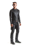 Eleganter Herren Wetlook Mantel mit diagonalen Nähten | Regnes Fetish Planet
