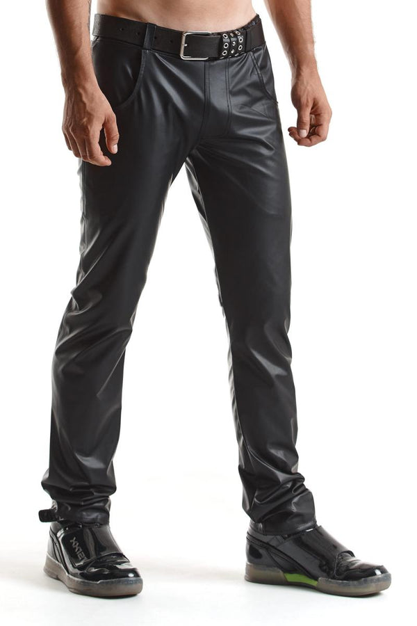 Herren Wetlook Hose mit tiefer Taille und Taschen | Regnes Fetish Planet