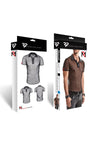 Transparentes Herren Mesh Poloshirt mit vertikalen Steppnähten | Regnes Fetish Planet