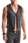 Elegante Herren-Weste mit geometrischen Steppungen und Metallschnalle | Regnes Fetish Planet