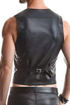 Elegante Herren-Weste mit geometrischen Steppungen und Metallschnalle | Regnes Fetish Planet