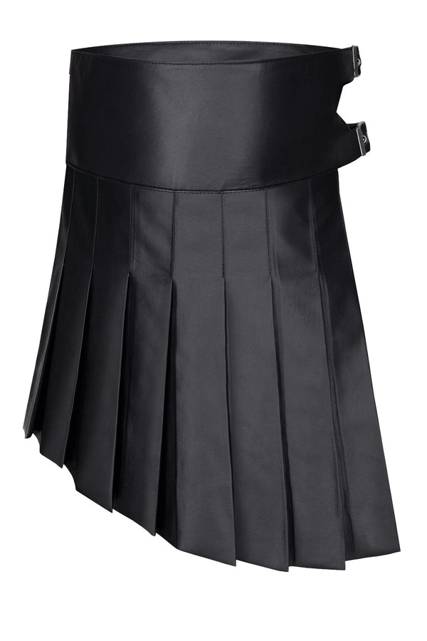 Herren Asymmetrischer Rock mit vertikalen Falten und Gürteldetails | Regnes Fetish Planet