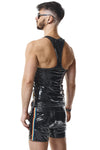 PVC Tank Top mit Regenbogen-Details | Regnes Fetish Planet