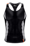 PVC Tank Top mit Regenbogen-Details | Regnes Fetish Planet