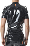 Military Hemd aus Lack-Optik mit LGBTQ+ Details | Regnes Fetish Planet