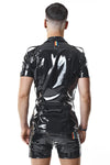 Military Hemd aus Lack-Optik mit LGBTQ+ Details | Regnes Fetish Planet