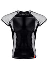 PVC Mesh T-Shirt mit Regenbogen-Patch für Herren | Regnes Fetish Planet