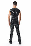 PVC Herren Weste mit vertikalen Nähten und Zipper | Regnes Fetish Planet