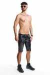 Herren Lack-Shorts mit Regenbogen-Akzent und Taschen | Regnes Fetish Planet