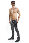 Herren Lack-Hose mit Taschen und Regenbogen-Akzent | Regnes Fetish Planet
