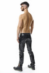 Herren Lack-Hose mit Taschen und Regenbogen-Akzent | Regnes Fetish Planet