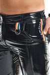 Herren Lack-Hose mit Taschen und Regenbogen-Akzent | Regnes Fetish Planet