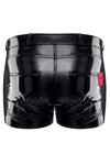 Herren Lack-Shorts mit Taschen und Metallring | Regnes Fetish Planet