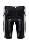Herren PVC Shorts mit Metallring und Gürtelschlaufen | Regnes Fetish Planet