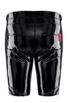 Herren PVC Shorts mit Metallring und Gürtelschlaufen | Regnes Fetish Planet