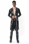 Herren Lack-Trenchcoat mit Taillenbetonung | Regnes Fetish Planet