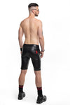 Schwarze verführerische Wetlook Shorts mit markanten Reißverschlussdetails | Regnes Fetish Planet