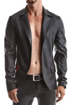 Herren Jacke in Lederoptik mit dekorativen Druckknöpfen | Regnes Fetish Planet